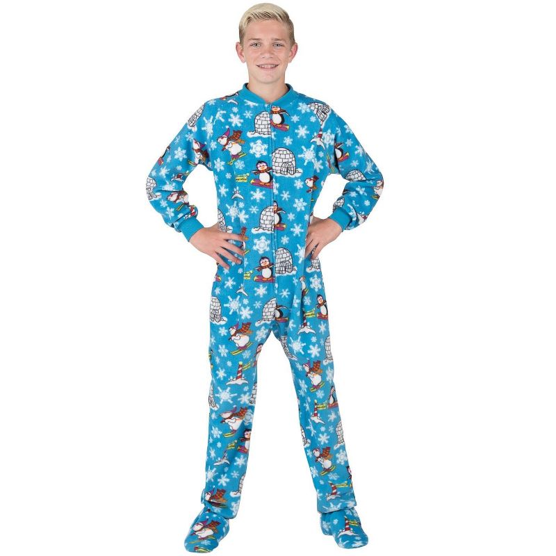 Footed Pajamas - Winter Wonderland Kids Fleece Onesie, 3 of 6