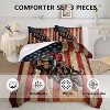 Boersma American Flag Comforter Set Queen Size,Cowboy Riding Bull Bedding Set,American Flag Bedding Racing Bull,1 Quilt 2 Pillowcases - 3 of 4