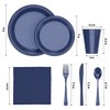 Crown Display 182 Pc Plastic Dinnerware Set: Includes 26 Each of 9''  Plates Disposable, 7'' Dessert Plates, 12oz Cups Napkins & Cutlery - 4 of 4