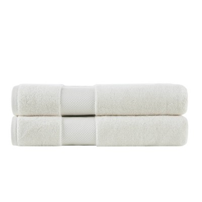 Vynxaria White 2 Piece Turkish Cotton Bath Sheet Set