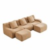 Aukfa Modular Teddy Fabric Sofa,Convertible Modular Sectional Sofa Set , 3-Seats with 1/2/3 Ottoman Soft Boneless Design for Living Room - 3 of 4