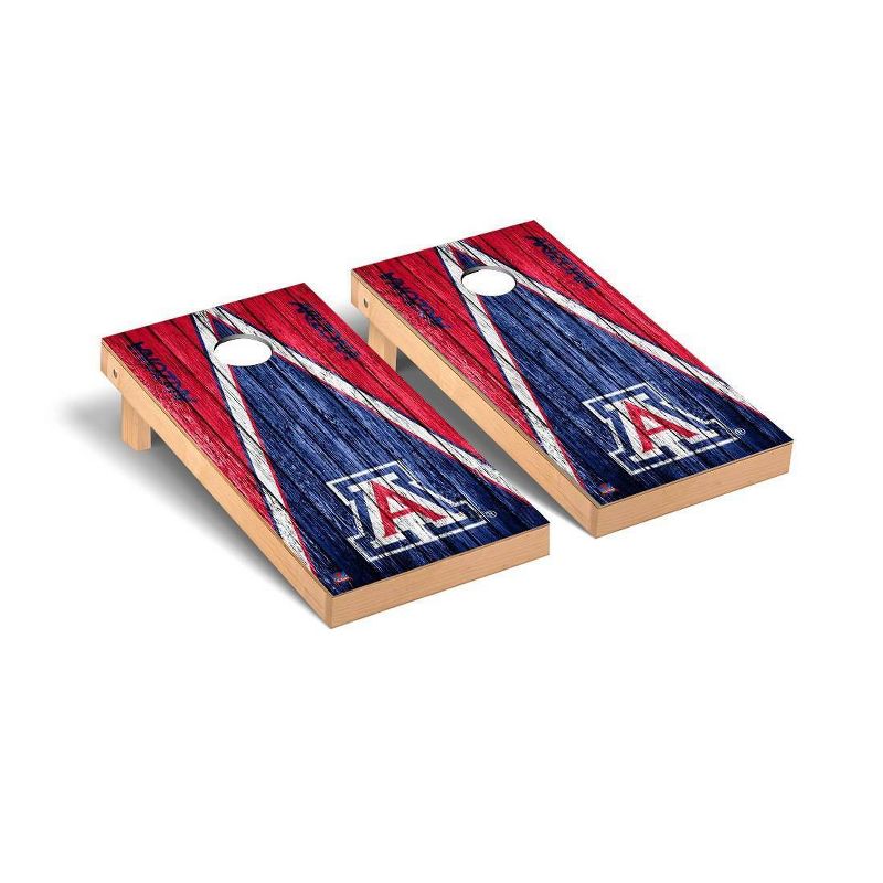 NCAA Arizona Wildcats Premium Cornhole Board Triangle Weathered Version, 1 of 2