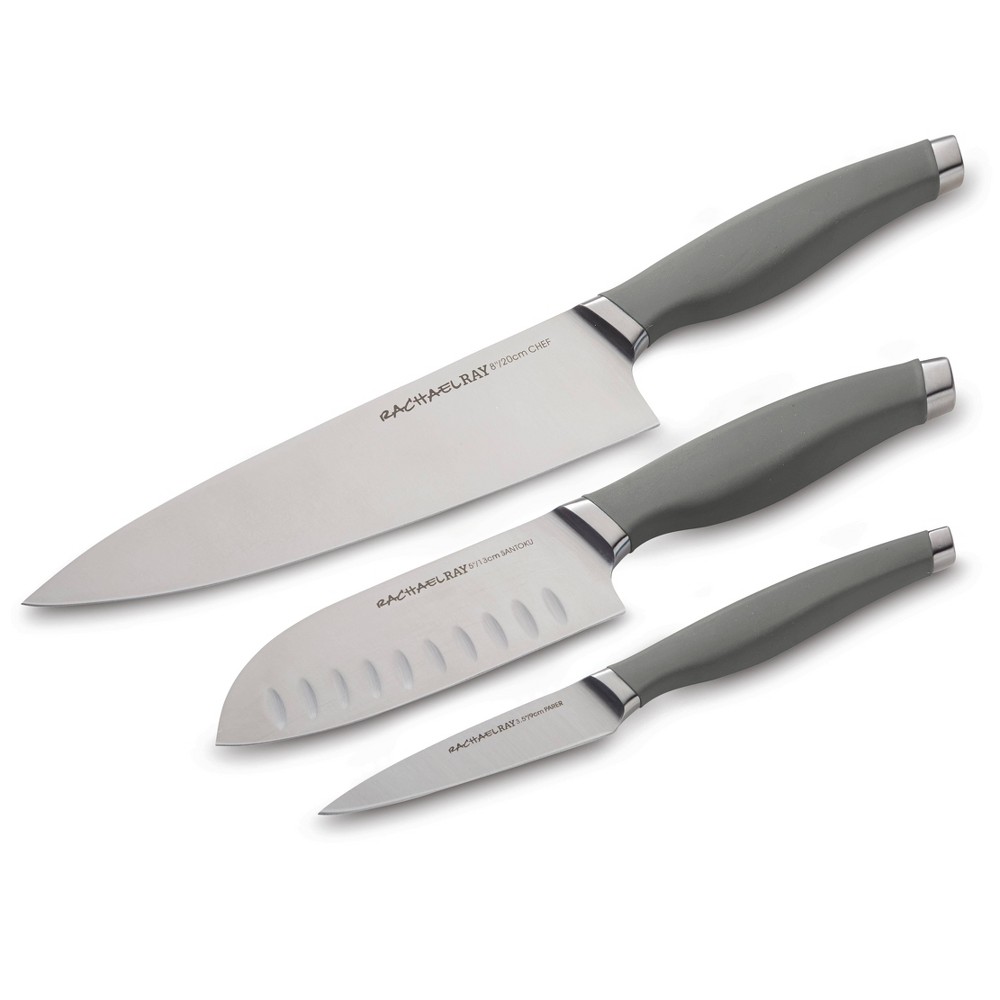 Photos - Kitchen Knife Rachael Ray 3pc Stainless Steel Chef Knife Set Gray