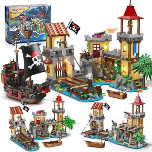 Insoon 1502-Piece Pirate Castle Building Set, Transformable Ship Bay Model for Adults, Teens & Kids 10+ - 1 of 4
