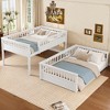 KWPZQEB Bunk Bed, Kids Solid Wood Bed Frame with Ladder and Guardrail, Wooden Slats, Space Saving, No Box Spring - 3 of 4