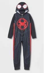 Boys' Marvel Spider-Man: Miles Morales Blanket Sleeper - Black
