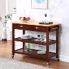 HomeStock  American Heritage 3 Tier Butcher Block Kitchen Cart with Drawers, Mahogany/Butcher Block - 4 of 4