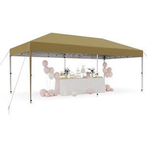 10x20 Pop-Up Canopy Tent with 4 Sidewalls – Commercial Street Vendor Shelter with Easy One-Person Setup, Wheeled Bag, UV Protection, Grey - 1 of 4