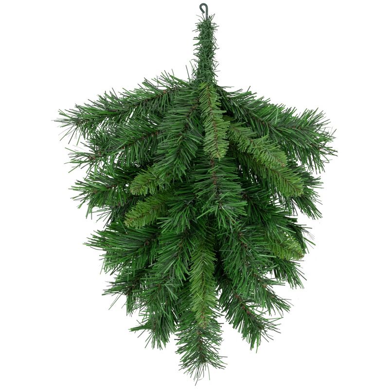 Northlight 22" Unlit Mixed Green Pine Artificial Christmas Teardrop Swag, 1 of 6