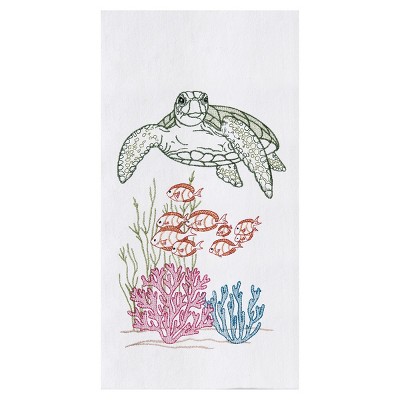 C&F Home Ocean Life Embroidered Flour Sack Cotton Kitchen Towel