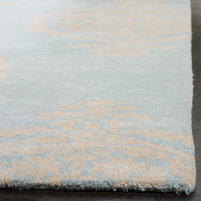 Hand-Tufted Soho Blue Wool & Viscose 6' Area Rug