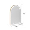 LED Aluminum Alloy Frame Arch Right Angle Gold Inner Illuminated Bathroom Wall Mirror  (Fog-Free) - 3 of 3