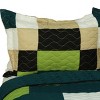 Slickblue Full/Queen Quilt Set, 100% TC Fabric Vermicelli Quilted Patchwork, Reversible, Multi Design & Color, 3pc - 3 of 4