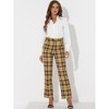 INSPIRE CHIC Women's Plaid Elastic Waist Casual Work Office Long Pants - 3 of 4