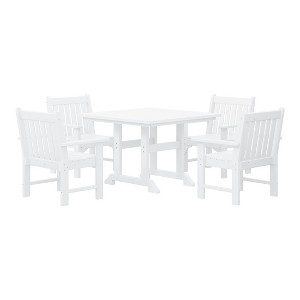 WestinTrends Malibu 5-Piece HDPE Outdoor Patio Chair and Square Table Dining Set - 1 of 4