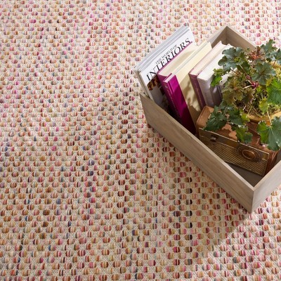 Multicolor Floral Handwoven Wool and Cotton Area Rug, 3' x 5'