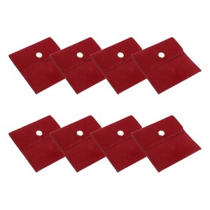 Unique Bargains Earrings Bracelets Velvet Pouches Snap Button Portable Jewelry Storage Bag 8 Pcs - 1 of 4