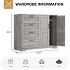 Jojoka 43.3" H Armoire Wardrobe Closet with 4 Drawers, Hanging Rod, Multifunctional Wooden Dresser with Storage Closet - 2 of 4