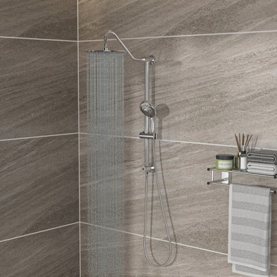 DOMETOUR Shower Set - 10inch Overhead Shower and Hand Shower, Round Shower Set, Dual Shower Heads, Chrome