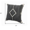 HomeRoots Set of Two 20" Black And Off White Diamond Cotton Throw Pillows - 3 of 4