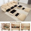 112.6" Chenille U-Shaped Modular Sectional Sofa with Storage Ottomans & Drawers Under Each Seat - 2 of 4