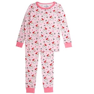RuffleButts SoftSnooze Big Girls Ruffle Long Sleeve Pajama Set - 1 of 4