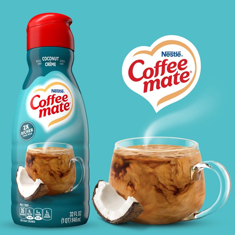 Coffee mate Coconut Cr&#232;me Coffee Creamer - 32 fl oz (1qt), 3 of 16