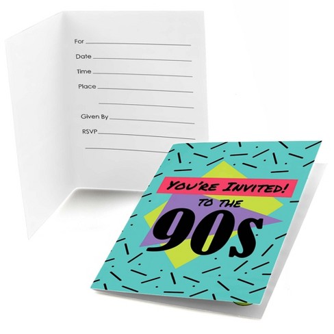 Big Dot Of Happiness Through The Decades - Shaped Fill-in Invitations -  50s, 60s, 70s, 80s, And 90s Party Invitation Cards With Envelopes - Set Of  12 : Target