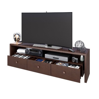 Elegant Hickory Brown TV Stand with Storage for Up to 75" TVs
