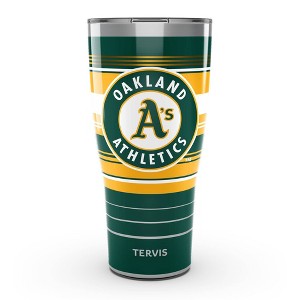 MLB Oakland Athletics 30oz Hype Stripes Stainless Steel Tumbler - 1 of 4