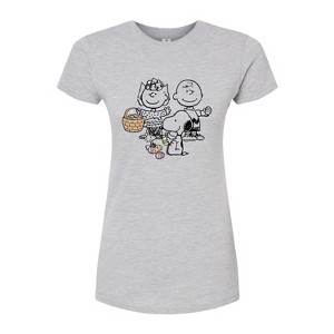 Women's - Peanuts - Group Easter Fitted Graphic T-Shirt - 1 of 4