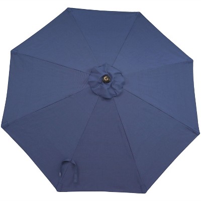 Navy Blue 9-Foot Aluminum Market Patio Umbrella with Auto Tilt