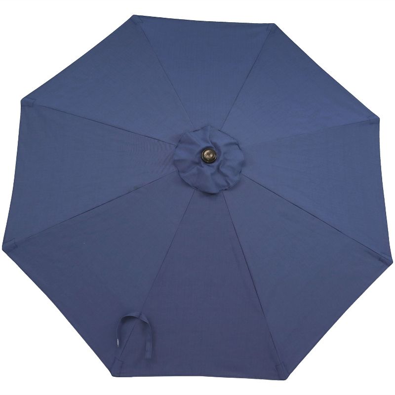 Sunnydaze Outdoor Aluminum Patio Umbrella with Fade-Resistant Canopy and Auto Tilt and Crank - 9' - Navy Blue, 3 of 9