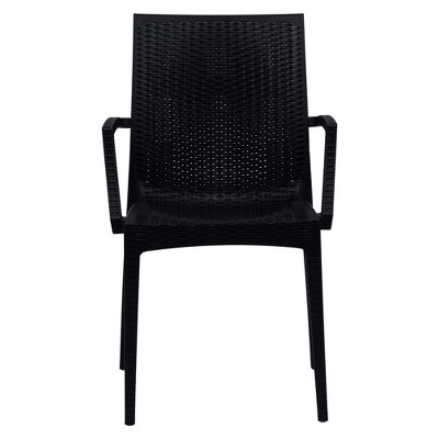 Mace Modern Black Weave Indoor/Outdoor Dining Chair Set of 4