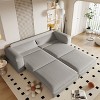 AENKYO 93" Cloud Cushion King Sleeper Sofa, 3-in-1 Convertible Sofa Bed with Chaise, Pull-Out Function & Wider Armrests for Spacious Seating - 2 of 4