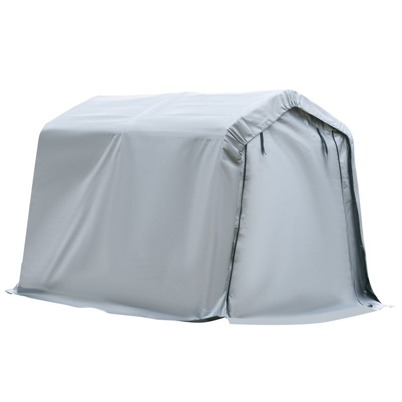 Outsunny Outdoor Walk-In Tunnel Greenhouse Hot House with Roll-up Windows, Zippered Door, PE Cover, 5 of 9