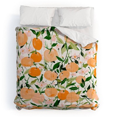 Spring Clementines Cotton Comforter & Sham Set - Deny Designs