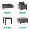 Sonkuki 6 Pieces Patio Sofa & Ottomans & Chair & Coffee Table Set, Conversation Couch with Sand Cushion - 3 of 4