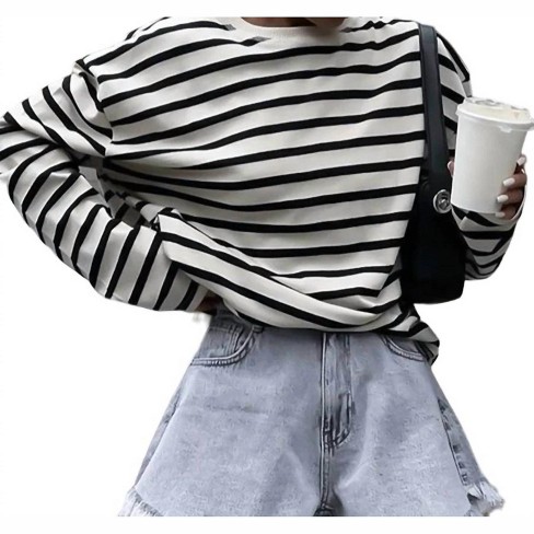 Women's Over and Over Striped Blouse - Sweetkama - image 1 of 2