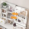 Okak Modern Vanity Table with Mirror & LED Lights,Storage Dressing Desk with Drawers & Open Shelves,Fashion Makeup Table for Small Bedrooms - 4 of 4