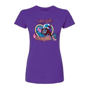 Women's - Star Wars - I Am Your Valentine Darth Vader Fitted Graphic T-Shirt - 1 of 2