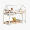 Grungis Rubber Wood Twin over Twin Loft Bed with Ladder and Guardrails,House-Shaped Bunk Bed,Modern Loft and Bunk Bed for Bedroom - 4 of 4