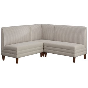 Lifestorey 3pc Phillips Upholstered Breakfast Nook Set Beige - 1 of 4