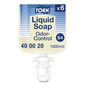 Tork Odor-Control Hand Soap Liquid S4 Refill, Perfume-Free, 1 L, 6/Carton - 1 of 4