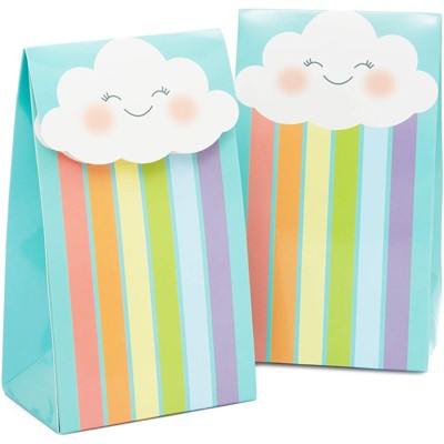 Cloud Party Favor Bags with Stickers for Kids (24 Pack)