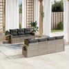 vidaXL 8 Piece Patio Sofa Set with Cushions Gray Poly Rattan - 2 of 4