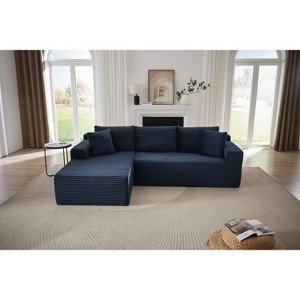 VASIP L-Shaped Left Lounge Chair Cloud Sectional Modular Sofa with Deep Seat,  for Living Room, Apartment, Bedroom No Assembly Required,Black - 1 of 4