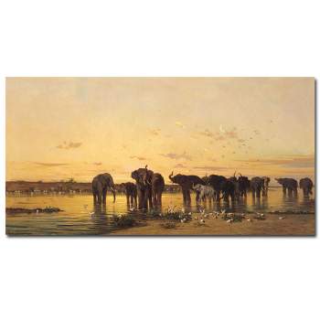 Trademark Fine Art -Charles Emile de Tournemine 'African Elephants' Canvas Art
