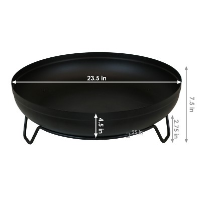 Sunnydaze Black Steel Outdoor Wood-Burning Fire Pit Bowl with Stand