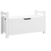 XIYUYEU Storage Bench Toy Box White Rubber Wood Storage Bench with Cushion Seat - 4 of 4